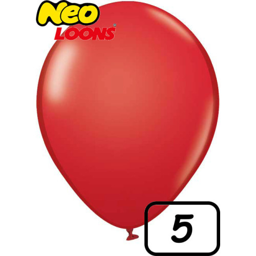 5 inch Latex Balloon Standard Red 100 count