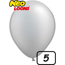 5 inch Latex Balloon metallic Silver 100 count