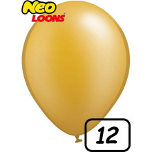 12 inch Latex Balloon metallic Gold 100 count
