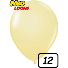 12 inch Latex Balloon PASTEL Matt Yellow 100 count