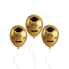 printed balloon graduation gold Chrome 12 inch 30 count 