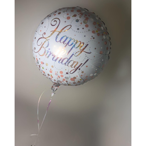 18 inch Sparkling Fizz Birthday White & Rose Gold Holographic balloon 18 inch Sparkling Fizz Birthday White & Rose Gold Holographic balloon