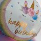 18 inch Flowers Unicorn Birthday Holographic balloon