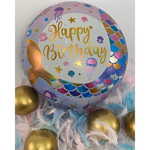 بالون عيد ميلاد ذيل حورية البحر 18 إنش