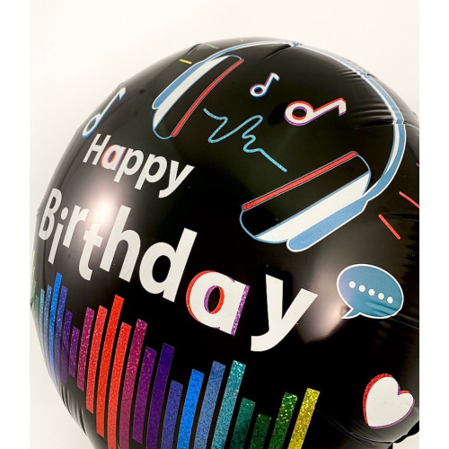 18 inch Media Music Birthday Holographic balloon