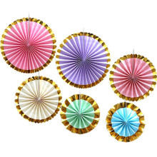 Set of 6 Vibrant Pastel Hanging Paper Fans