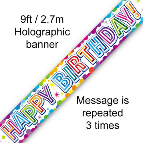 2.7m Colourful Confetti Birthday Metallic Banner 2.7m Colourful Confetti Birthday Metallic Banner