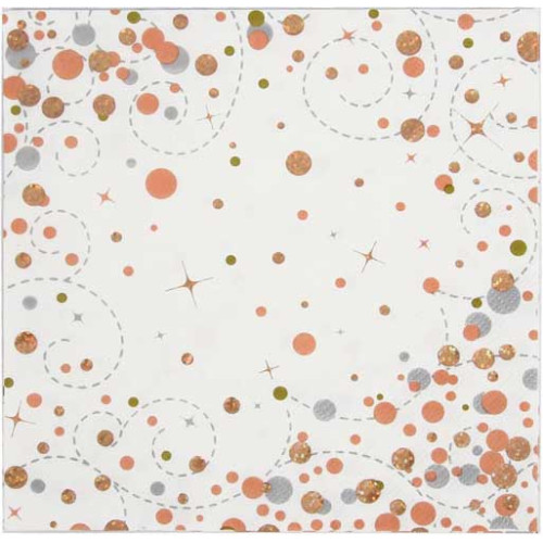 Sparkling Fizz Rose Gold 33cm x 33cm 3-ply Napkins 16pcs