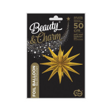 Foil balloon Star 3D gold, 50 x 46 cm