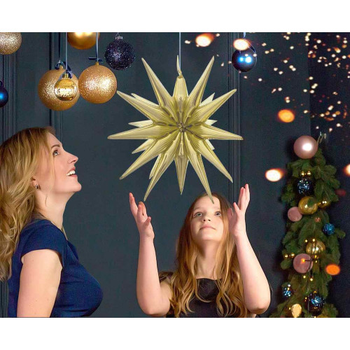 Foil balloon Star 3D champagne, 50 x 46 cm Foil balloon Star 3D champagne, 50 x 46 cm