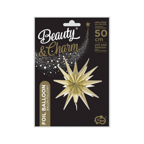 Foil balloon Star 3D champagne, 50 x 46 cm Foil balloon Star 3D champagne, 50 x 46 cm
