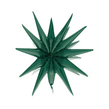 Foil balloon Star 3D bottle-green, 50 x 46 cm