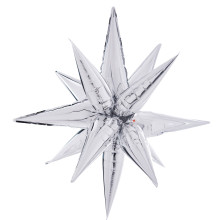 26 inch Silver Starburst Balloons