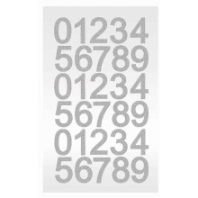 DIAMOND STICKERS – 1 S HEET. PER BAG NUMBERS SILVER