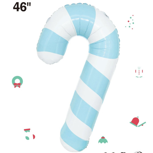 46 inch Pastel Blue Candy Cane balloon