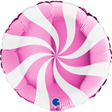 18 inch Swirly White-Fuxia Foil balloon