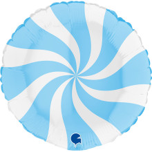 18 inch Swirly White-Matte Blue Foil balloon