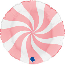 18 inch Swirly White-Matte Pink Foil balloon