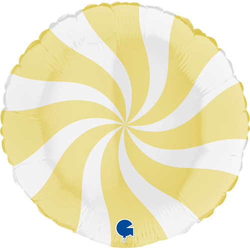 36 inch Swirly White-Matte Yellow Foil balloon
