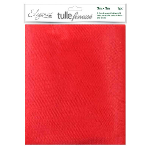 Eleganza Tulle Finesse 3m x 3m 1pc bag Red