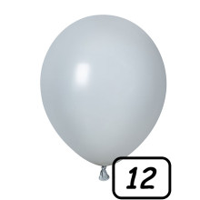 12 inch latex balloon Grey Pastel 100 count