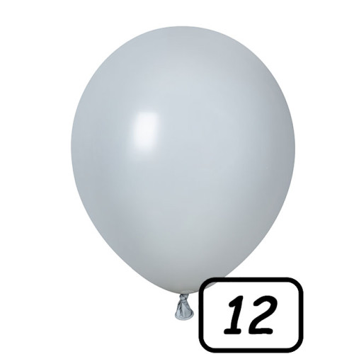 12 inch latex balloon Grey Pastel 100 count